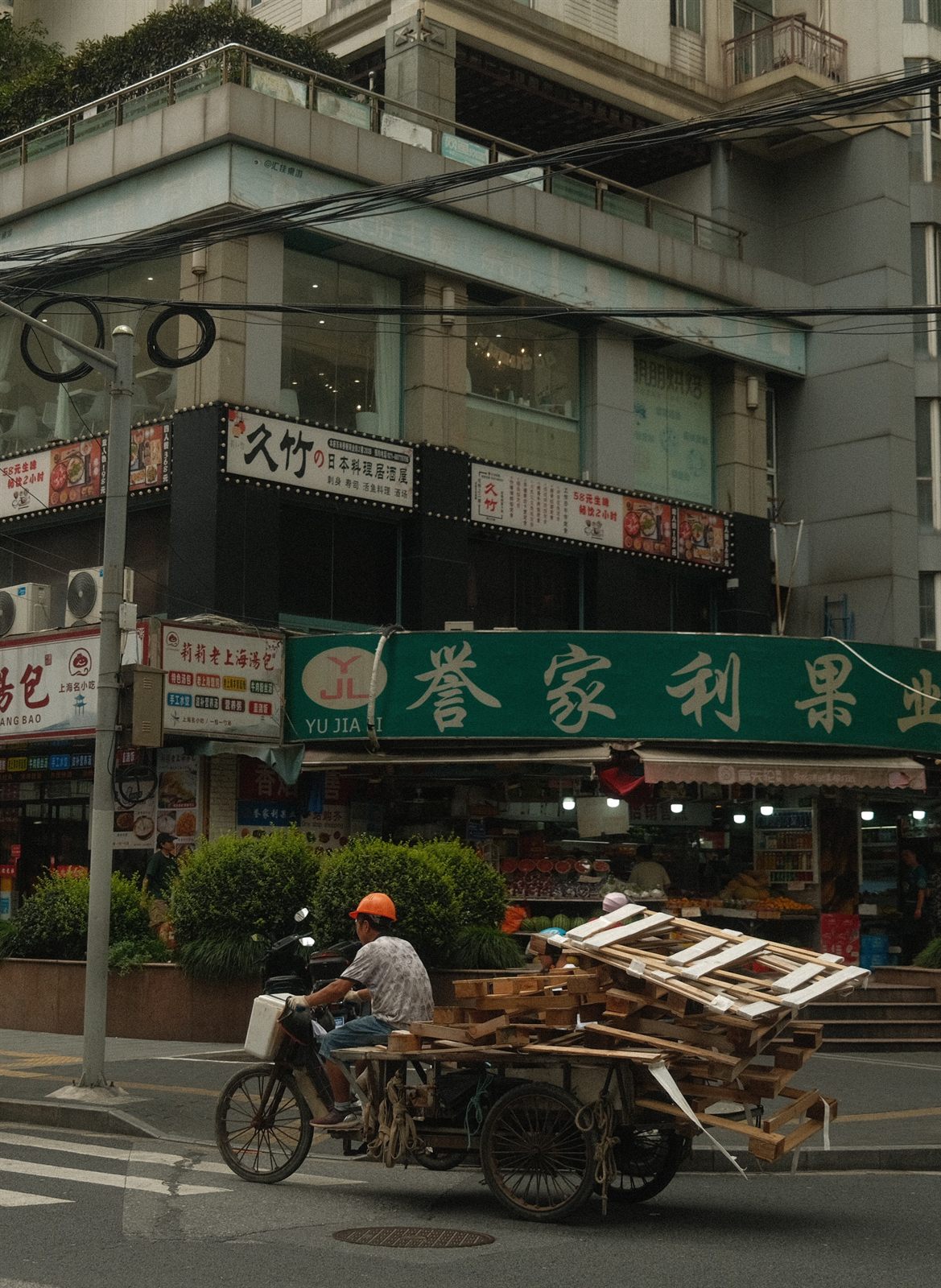Street corner in Shanghai, China